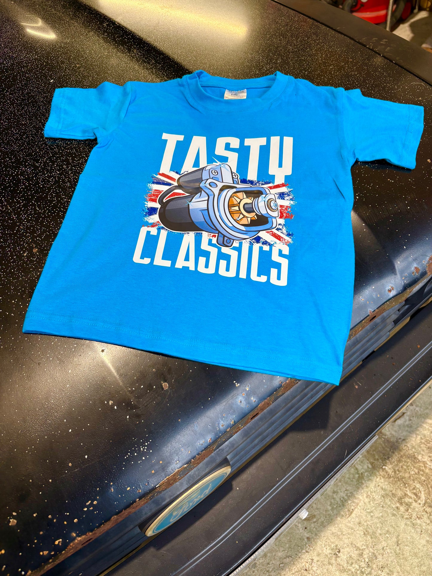 Kids Blue Starter Motor T-Shirt