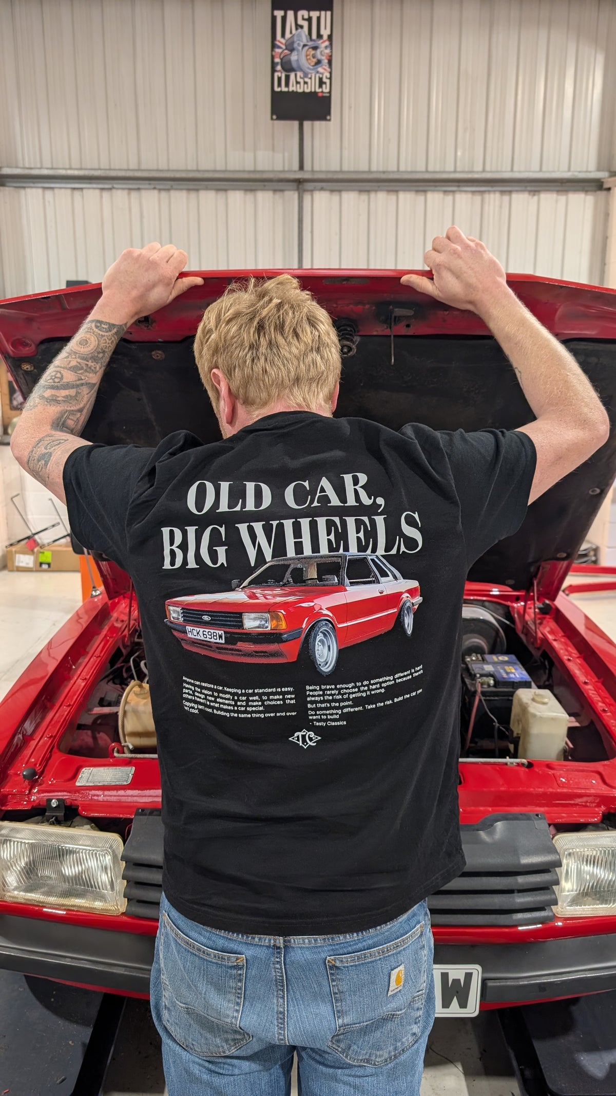 Ford Cortina 'Old Car, Big Wheels' T-shirt