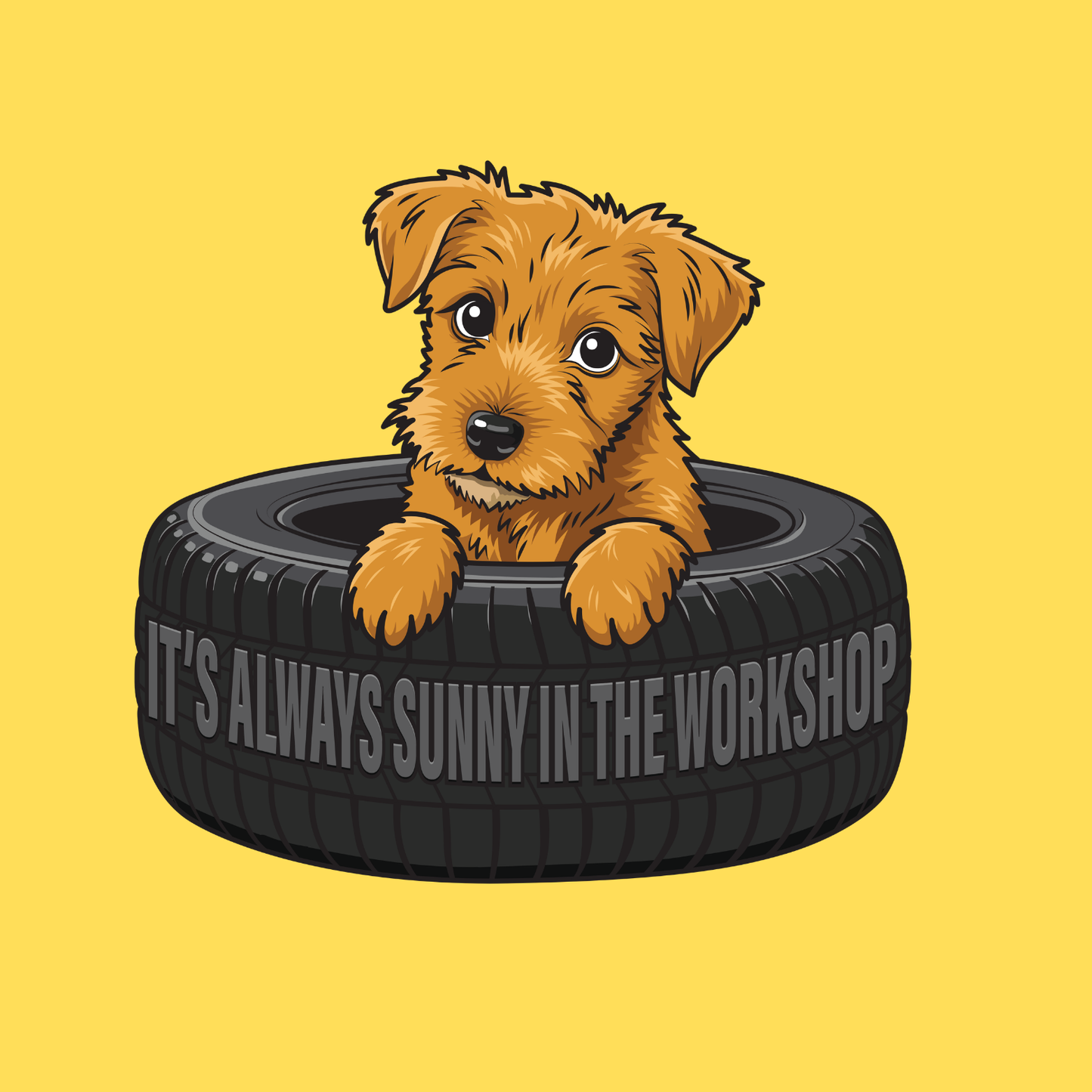 It's Always Sunny In The Workshop Sticker (Pre-order now, in stock end of July!)